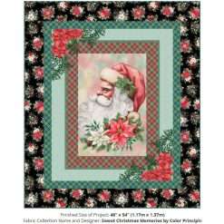 Alternative view of Quilt Kit - Father Christmas Quilt - 46" X 54" Sweet Christmas Memories Santa Panel Quilt - Top & Binding