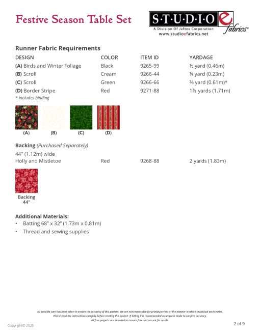 Festive Season Table Set - Holiday Feather & Flourish - Pattern - Image 2