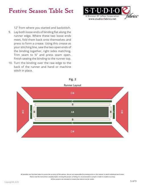 Festive Season Table Set - Holiday Feather & Flourish - Pattern - Image 5